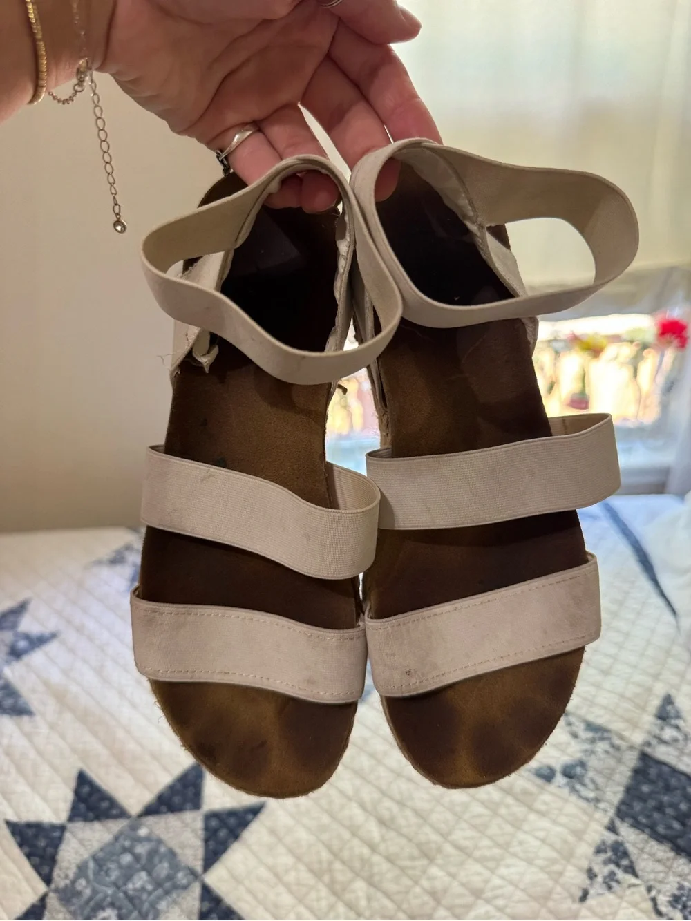 Steve Madden White Triple-Strap Sandals